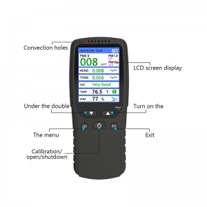 Dienmern novo Hot PM2.5 Detector Qualidade Do Ar Tester Monitor de Medidor RecarregávelDM-106A decetor de ar Preto